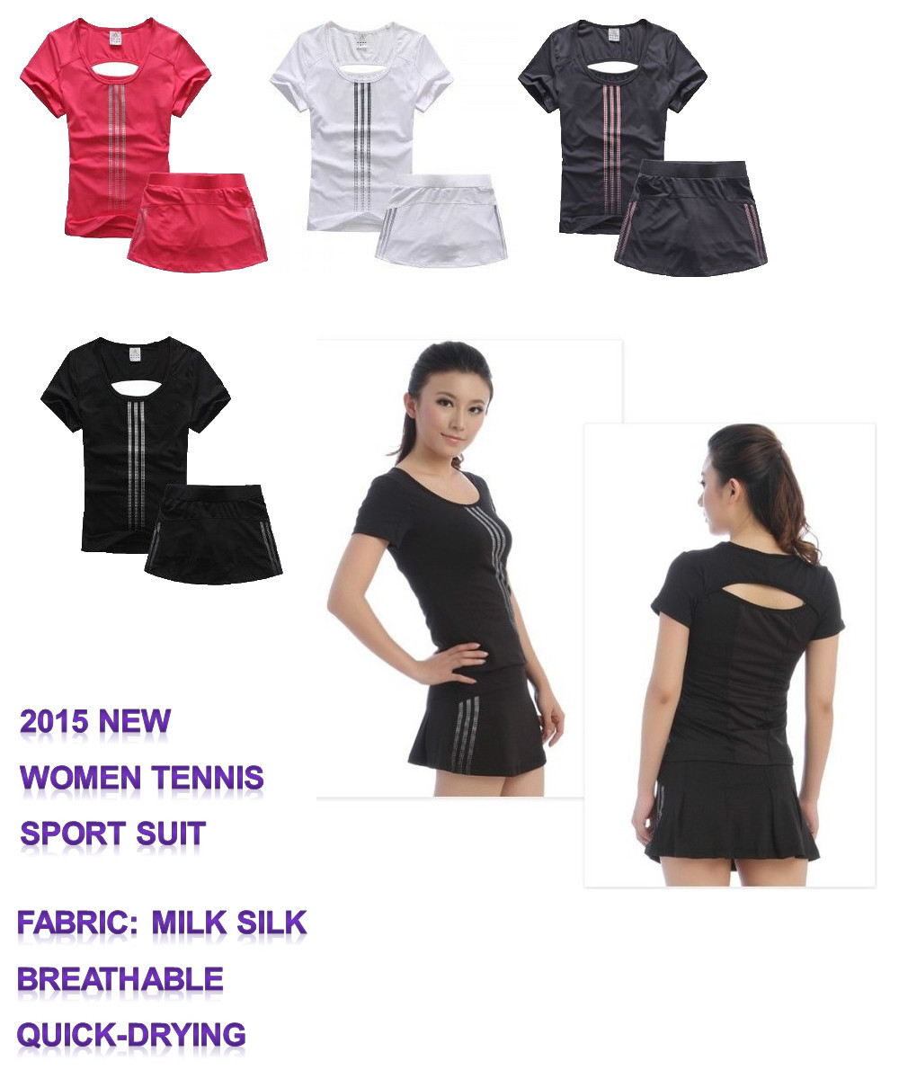 2015 ο  & S ״Ͻ Ƿ     ״Ͻ ĿƮ Ʈ 4 /2015 New Women&s Tennis Clothing Sportswear Sports Suit Vest  tennis Skirt Culottes 4 c